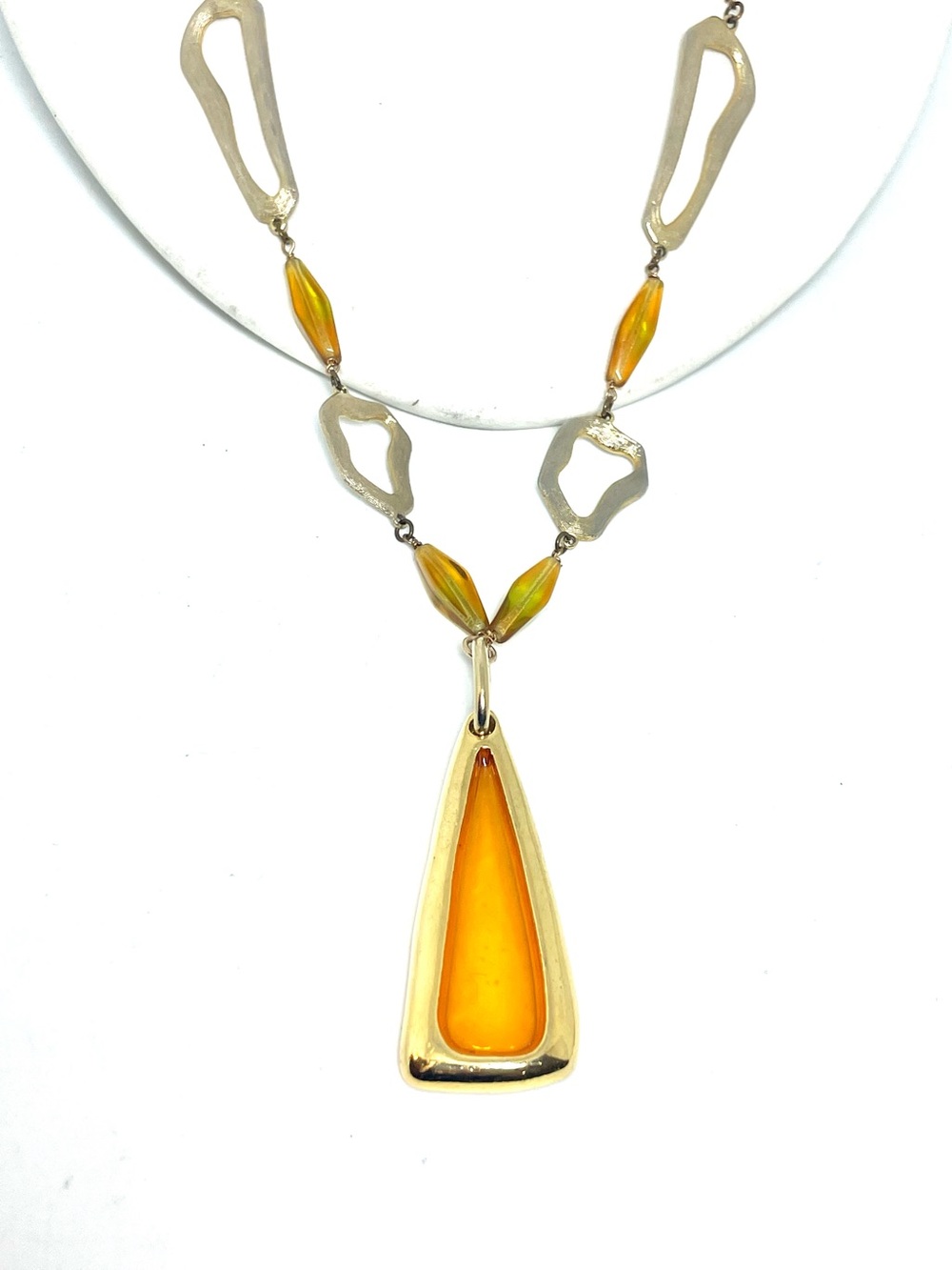 Vintage Orange Glass Necklace
